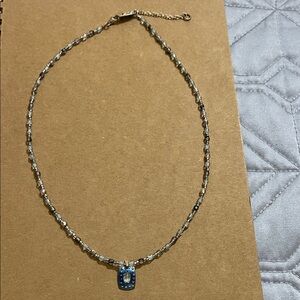 Holly Yashi niobium and crystal necklace! Blue and Silver Necklace!